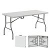 Folding Table Outdoor Work Table Dining Table Load Capacity 120kg Large Lightweight Portable Indoor Outdoor Picnic Camping (White-150)