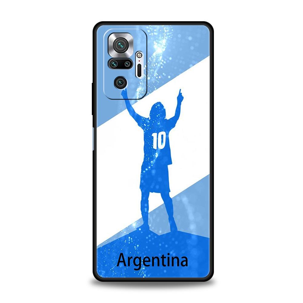 Argentina Flag Soccer 10 Phone Case For Xiaomi Redmi Note 13 12 11 10 Pro 9S 9 8 7 9T 8T 9C 9A 8A 11T 5G 10S K50 Gaming Cover