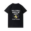 Plus Size Printed Men T Shirts O-Neck Volleyball Heartbeat Volleyball Player Short-Sleeves Tops