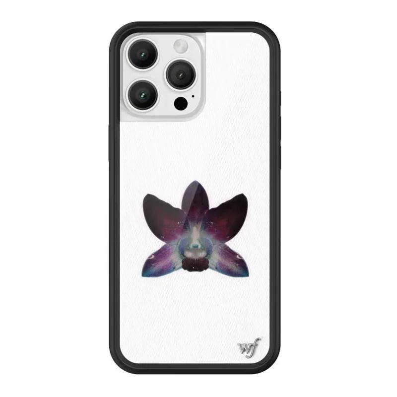 Чехол для телефона Wildflower ins Nara Smith Sweet Sliy для iPhone 12 13 14 15 16 Pro Max Plus 17 Pro Вишни Клоун Вокруг Орхидея