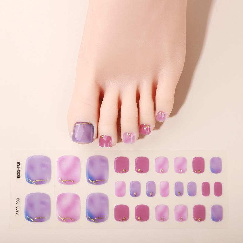 New Gel Manicure Stickers Toe Stickers Waterproof Hot Stamping Semi-cured Nail Stickers