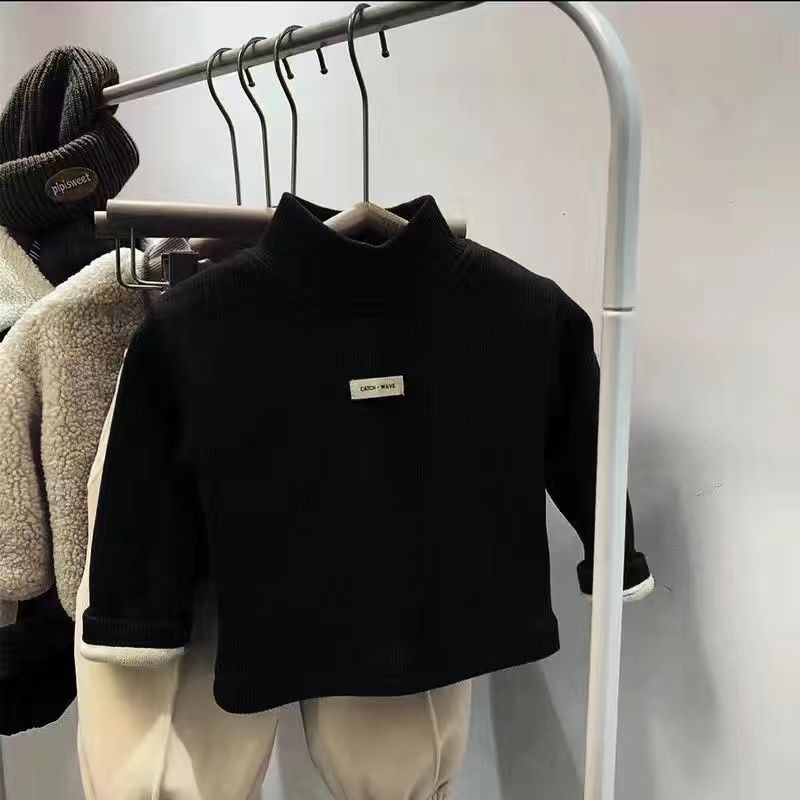 Детский осенне-зимний свитер с высоким воротом и длинными рукавами, детская одежда для мальчиков и девочек, топы
