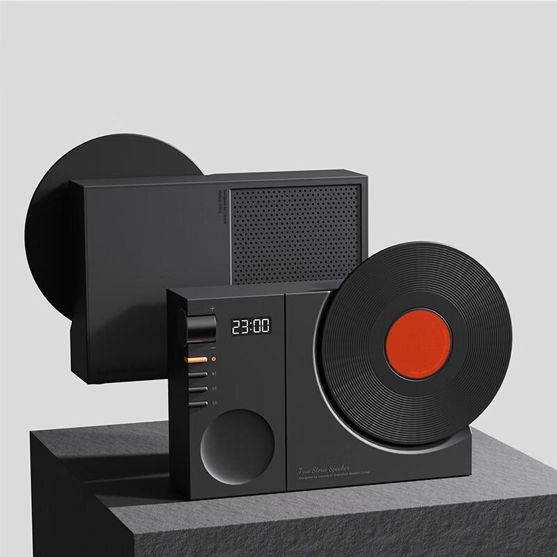 Hyundai Vintage Vinyl Record Player Style Bluetooth Speaker Clock