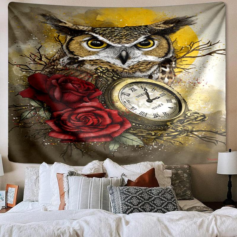 Winter Snowy Owls Tapestry Room Decoration Wall Hanging for Living Room Bedroom, dormitory, Birthday and Christmas gifts