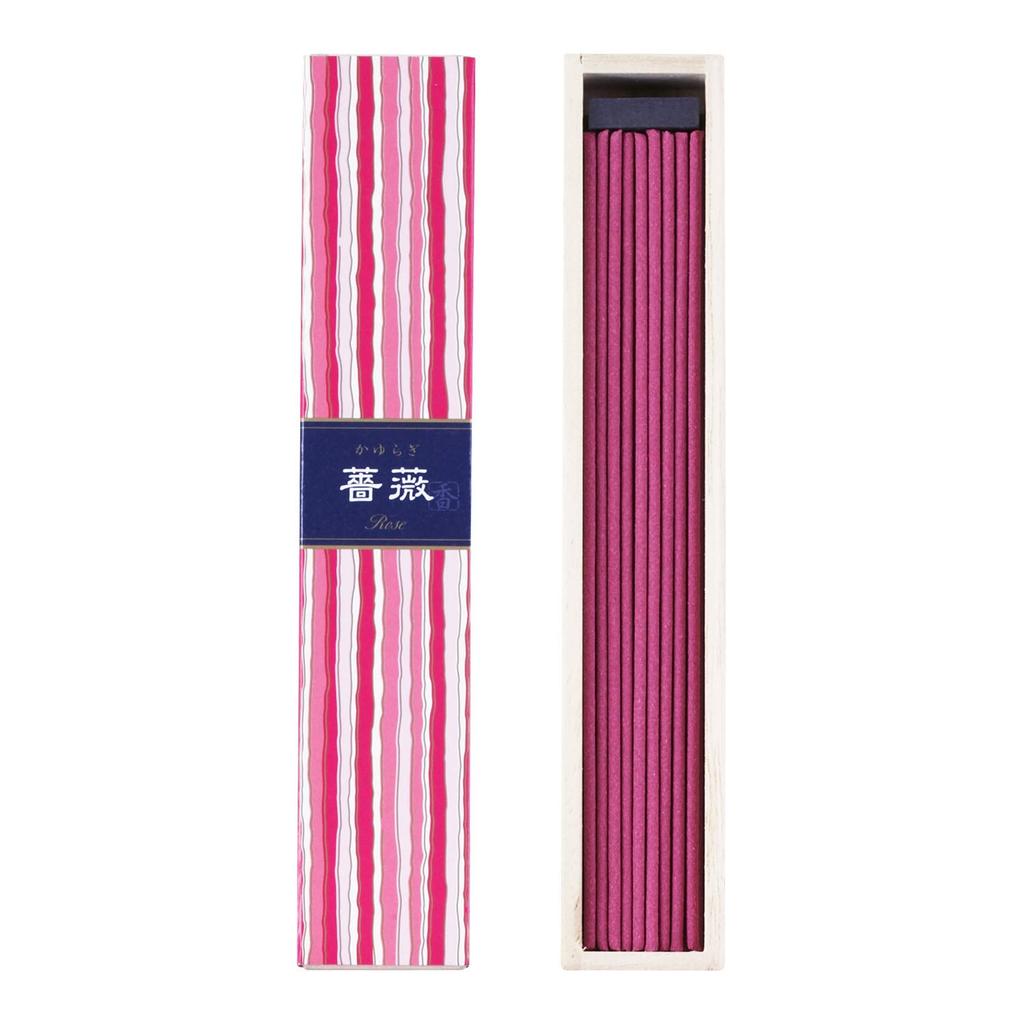 Nippon Kodo Kayuragi Rose Sticks, 40 Sticks, Incense Holder Included, White, Candle Shape, 40 Count (x 1)