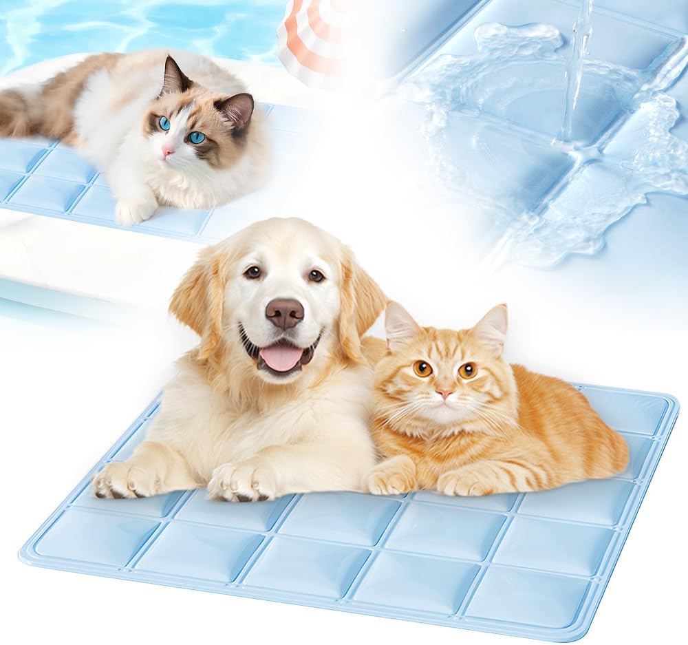 2026 New Dog Cooling Mat, Pet Water Bed Pets Cooling Mats, Washable Cool Mats for Dogs, Summer Cool Pads Pets Cool Blanket for Cats Dogs (Blue)