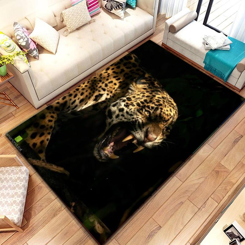 Animal Leopard Cheetah Cartoon Beast Area Rug,Carpet for Home Living Room Bedroom Sofa Doormat Kitchen Decor, Bedroom Decor