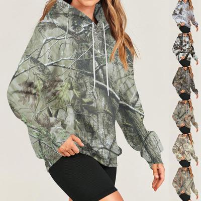 Женская мода повседневная универсальная повседневная толстовка с рисунком повседневная с длинным рукавом уличная камуфляжная толстовка с длинным рукавом с принтом