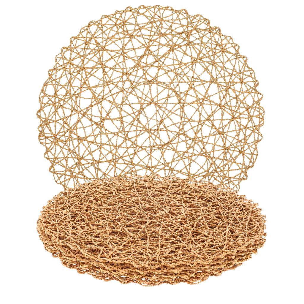 Круглые плейсматы Бохо Плетеные круглые плейсматы Тканые подставки для стола для обеденного стола, дома, свадьбы, вечеринки Рамадан