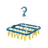Foldable Clothes Drying Rack with 32 Rotatable Clips for Socks and Garments