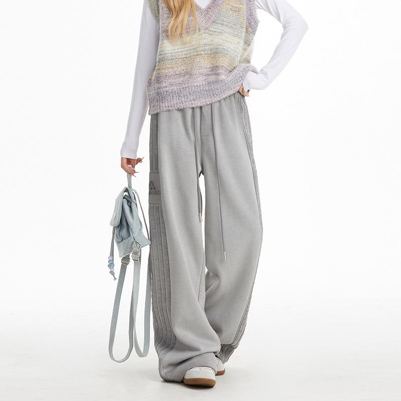 New street dance striped sports pants for women 2026, jazz dance long pants, wide-leg straight pants