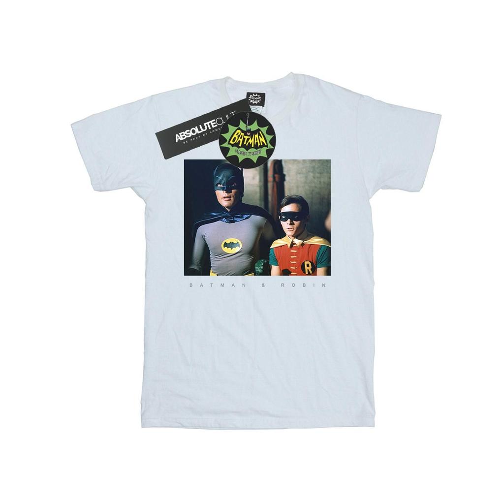 DC Comics Womens/Ladies Batman TV Series Dynamic Duo Photograph Cotton Boyfriend T-Shirt