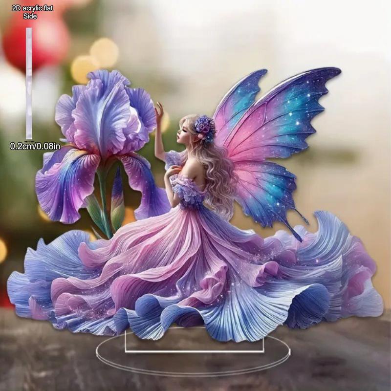 2D Flat Acrylic Purple Butterfly Fairy Decoration, Indoor and Outdoor Decoration - No Battery/electricity Required, Free Day Decoration, Shop Decorati