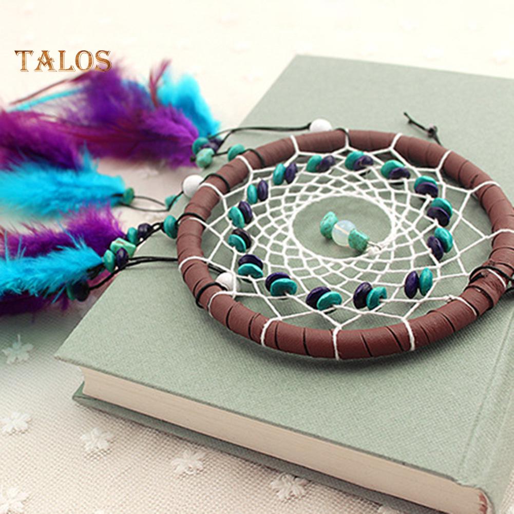 Мечтатель перо бирюзовый шарик Ловец снов подвесной кулон ремесло настенный автомобиль подарок домашний декор