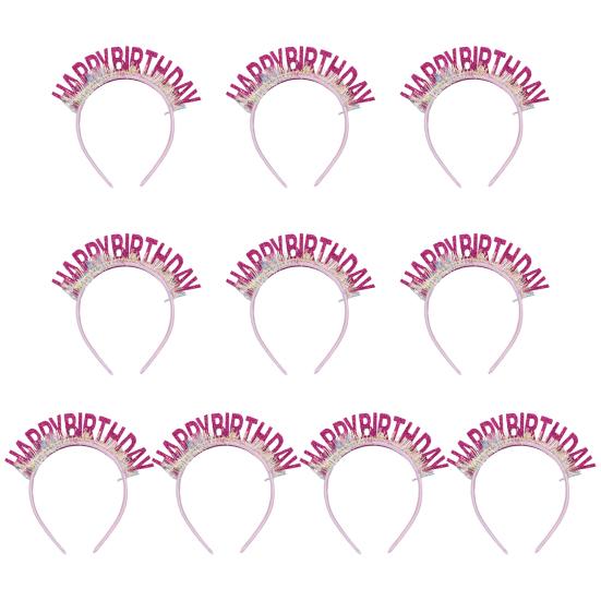 10 шт. обруч для волос с новым годом, днем рождения, тематическая повязка на голову с блестками для взрослых и детей, универсальные аксессуары для волос для вечеринок