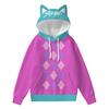 Ladies Fashion Casual Long Sleeve Printed Round Neck Hoodie Pullover Top With  Pockets