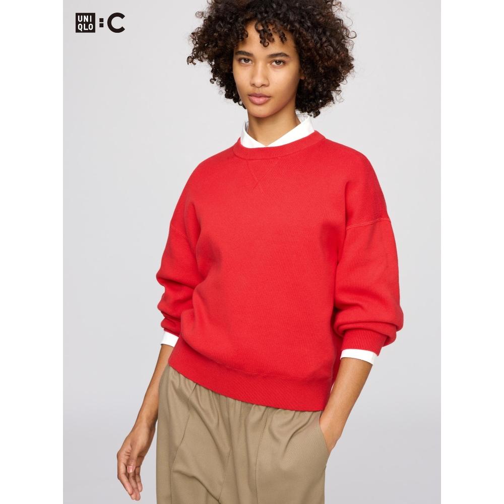 Uniqlo Японский гладкий хлопковый свитер с круглым вырезом