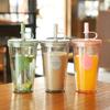 Transparent Plastic Tumbler Cup Reusable Straw Bottle Easy To Clean Water Cup Summer