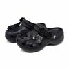 Crocs Classic Platform Clog Green Mountain Ink Camellia Simple and Versatile Cloud Fashion Trend Casual Hole Shoes Women's Black