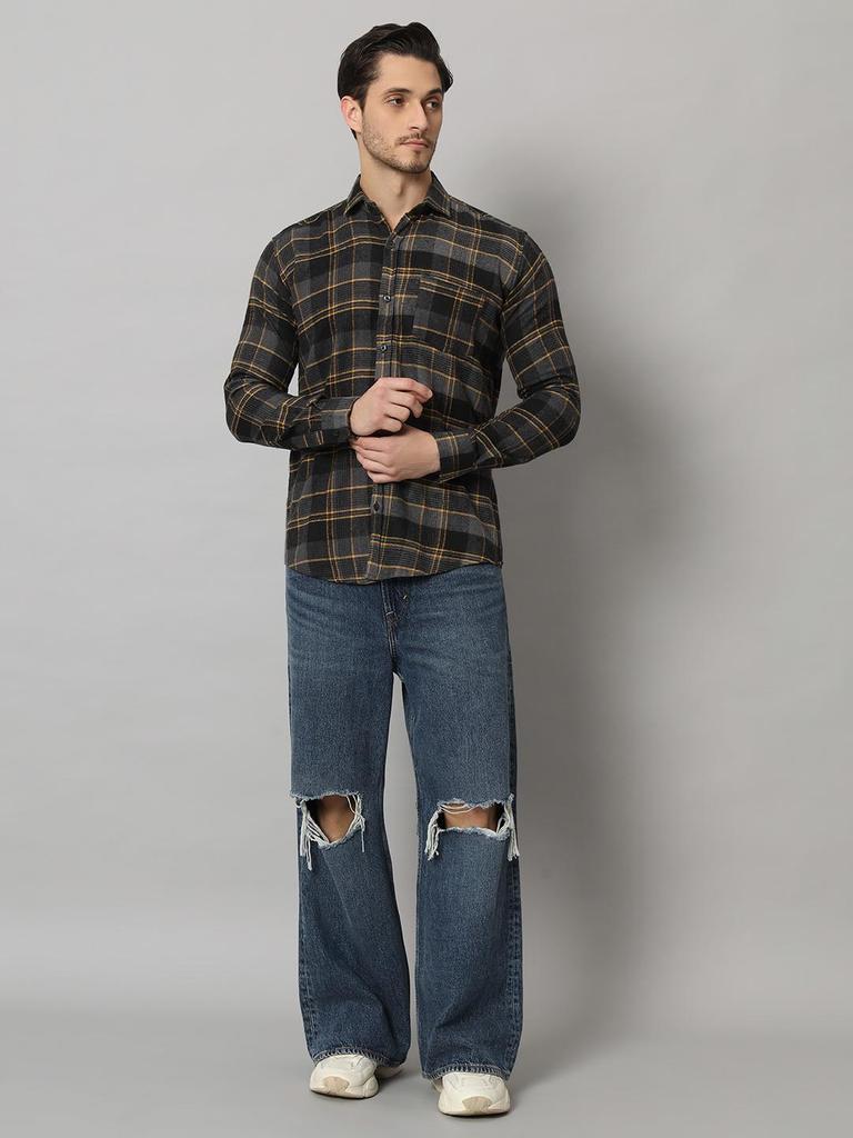 Bigreams Мужская фланелевая рубашка в клетку из 100% хлопка, окрашенная в пряжу, для рубашки с длинным рукавом