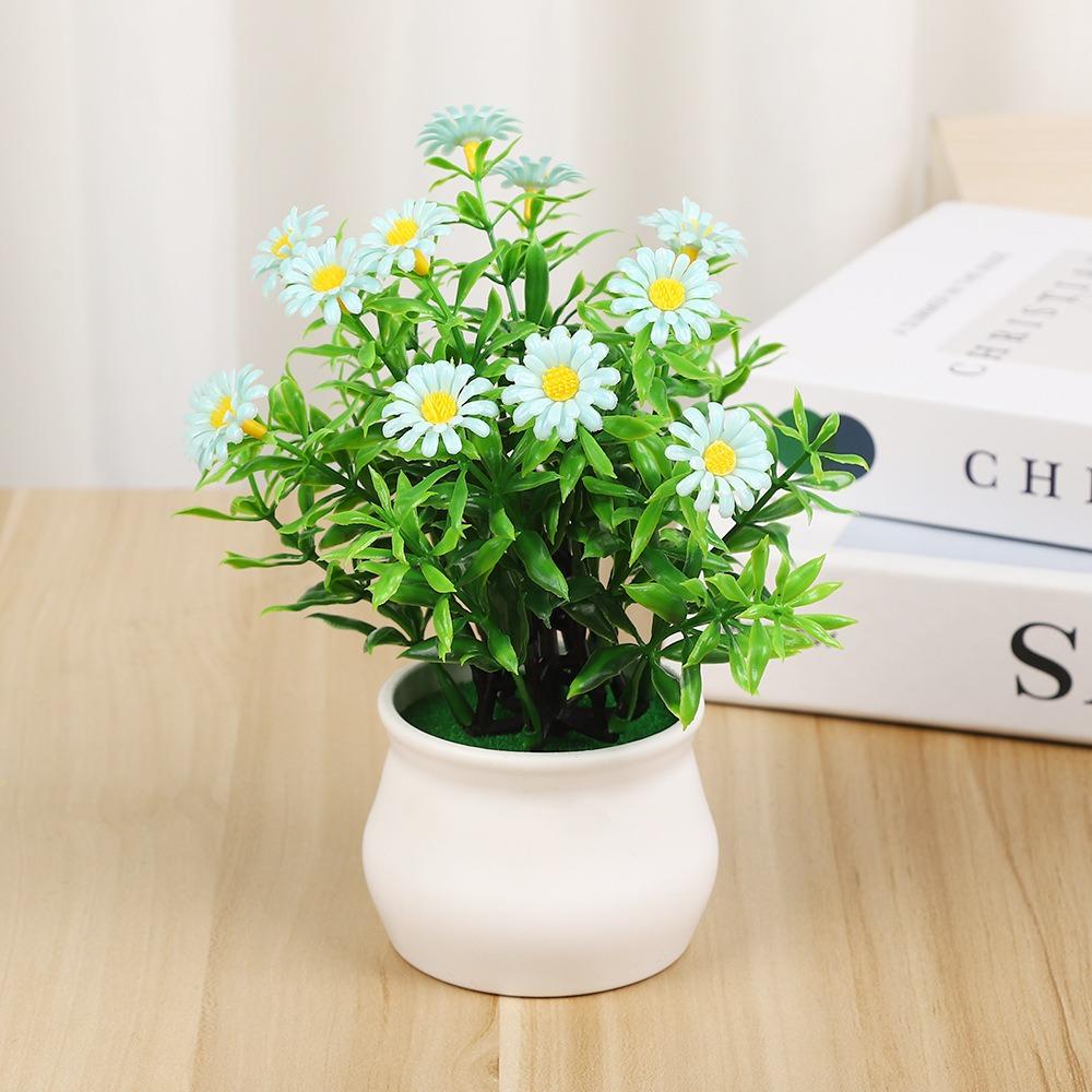 18*22cm Simulation Plant Flowers Plastic Fake Flower Potted Fence Flower Set Home Decor