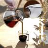 ESTVLB Coffee Server, Heat Resistant Glass, Wooden Holder, Coffee Dripper, 400ml, with Scale, For 1-2 People