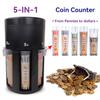 Автоматическая сортировочная машина для монет с 5 трубками, цифровой счетчик монет, упаковщик, портативный органайзер для монет, счетчик сдачи для домашнего бизнеса