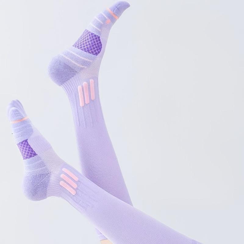 3Pairs Women'S Sports Socks, Compression Slimming Calf Socks, Summer Thin Professional Sports Running Jump Rope Fitness Yoga Compression Socks, Mid
