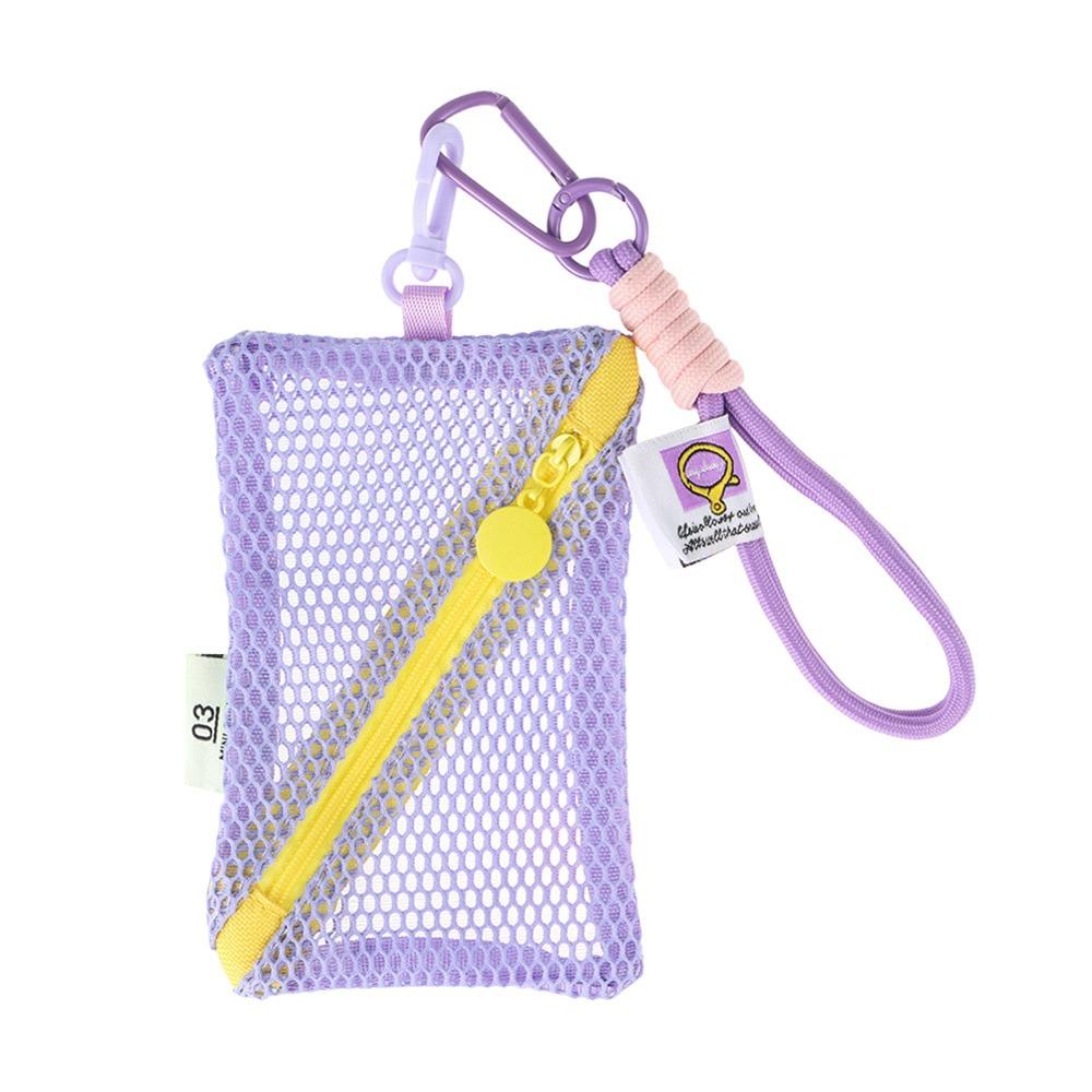 Сетчатая косметичка большой вместимости, цвет дофамина, кошелек для монет, прочная сумка для хранения