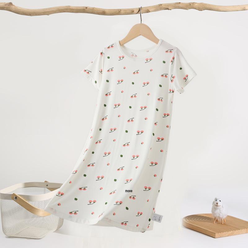 Летняя мультяшная ночная рубашка для девочек - Дышащая пижама свободного кроя для малышек