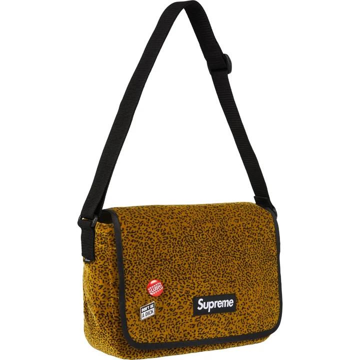 Supreme Velvet Small Messenger Bag Tan Leopard