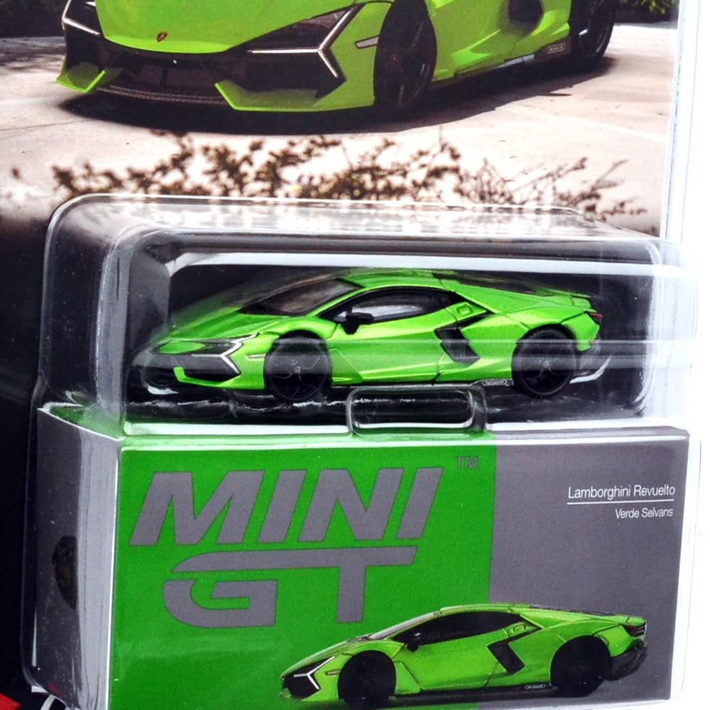 MINI GT Масштаб 1:64 MiJo TOYS - Lamborghini Revuelto (Зеленый Сельвенс) НАС. MiJo Эксклюзив MGT00789-BL