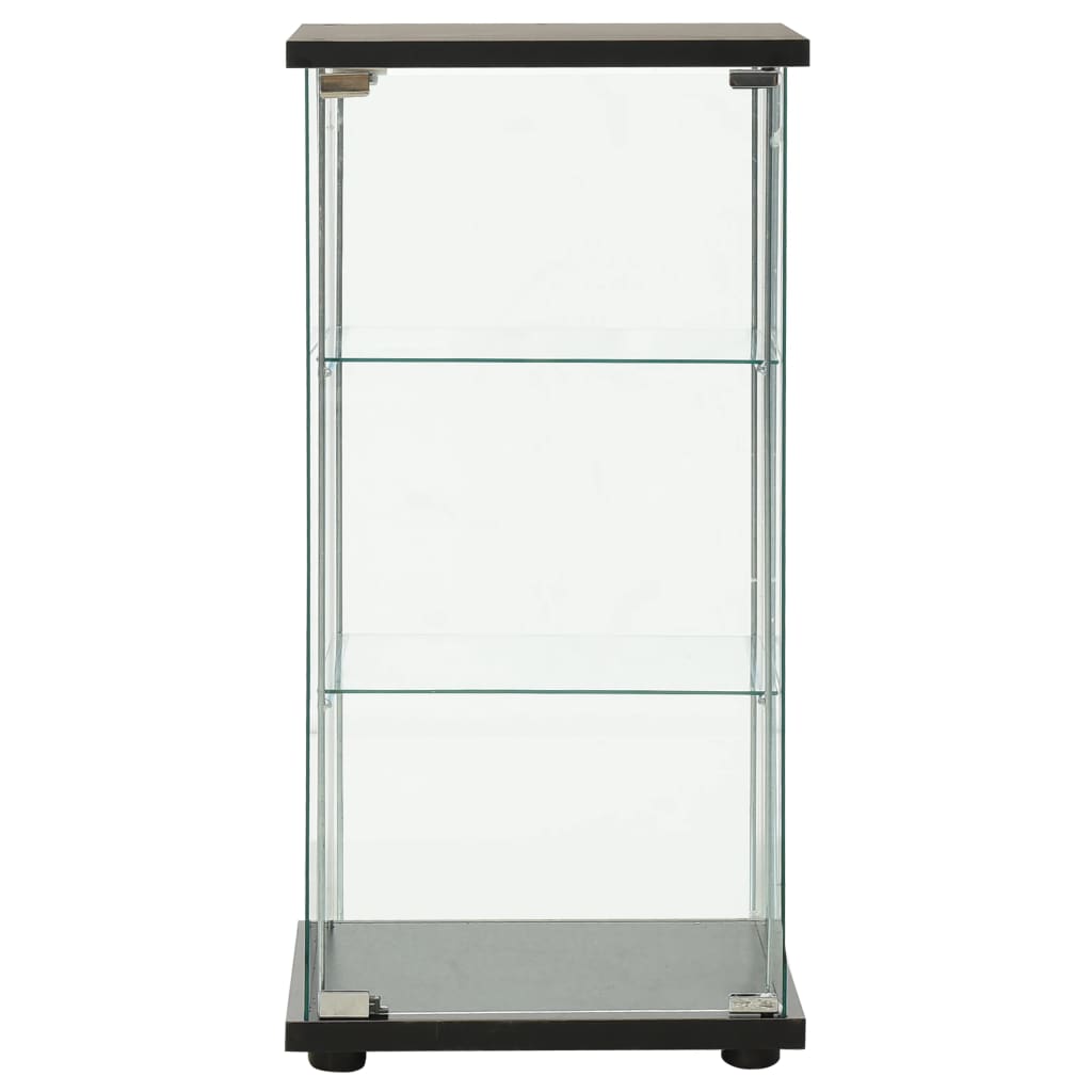 Glass Display Cabinet Tempered Glass Black