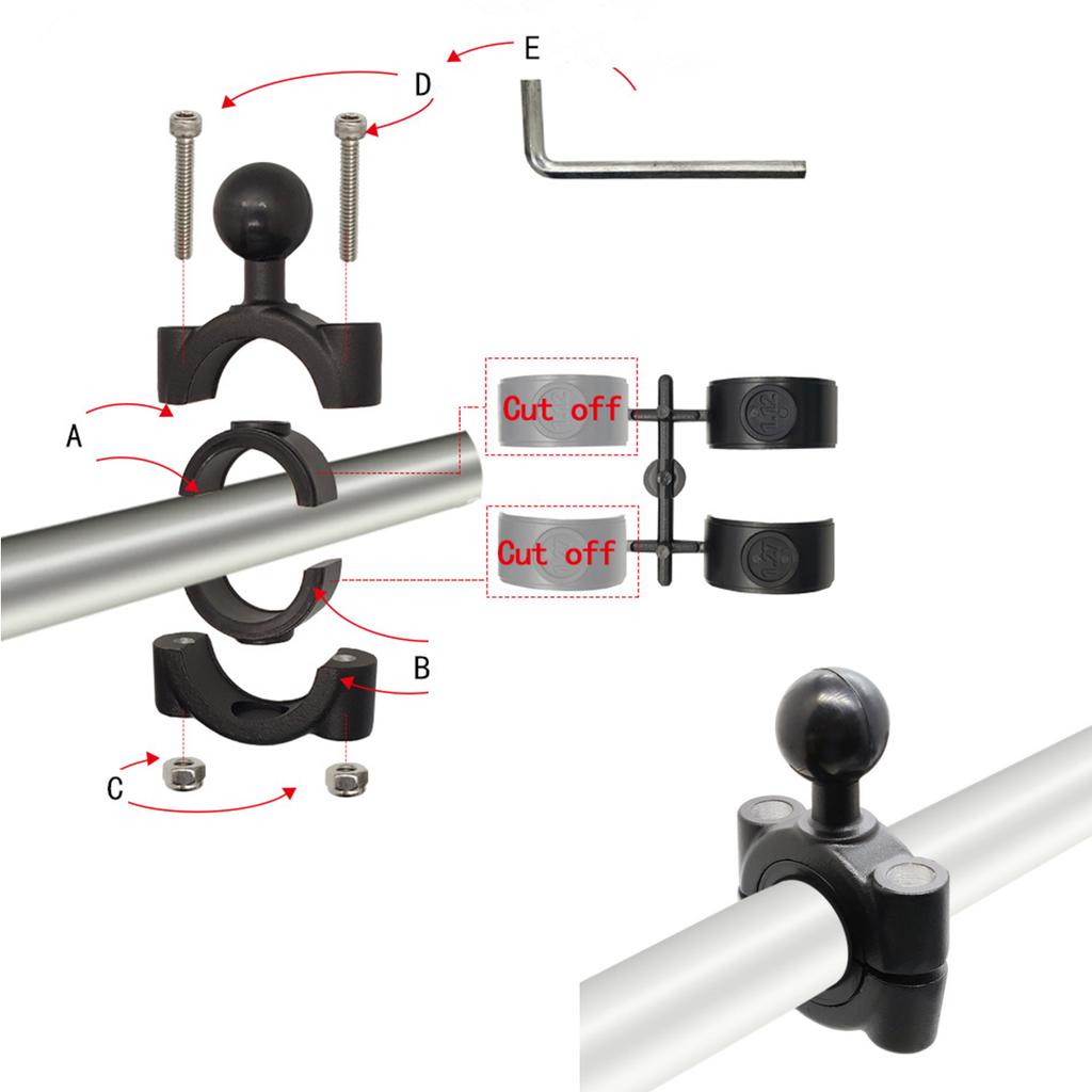 Крепление Torque Фиксированное основание 1,125-1,54" для руля с шаром 1"