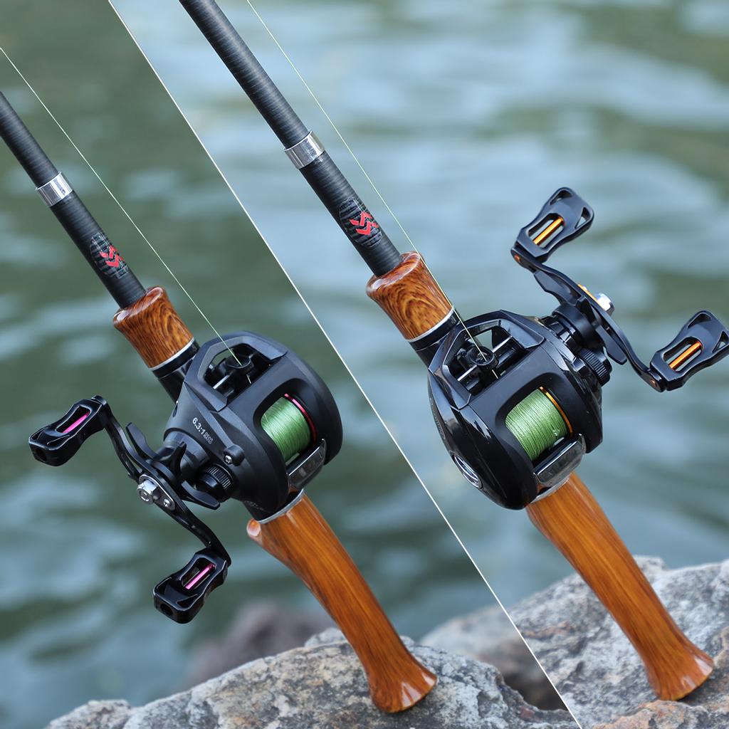 SOUGAYILANG Рыболовный набор, спиннинг, литейная удочка с спиннинговой катушкой, катушка для приманки, полный набор, сумка-переноска, приманка для лески