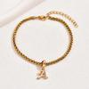 Stainless Steel Punk Initial Alphabet Charms Bracelets for Women Men Waterproof Hypoallergenic Chain Letter Pendant Jewelry Gift