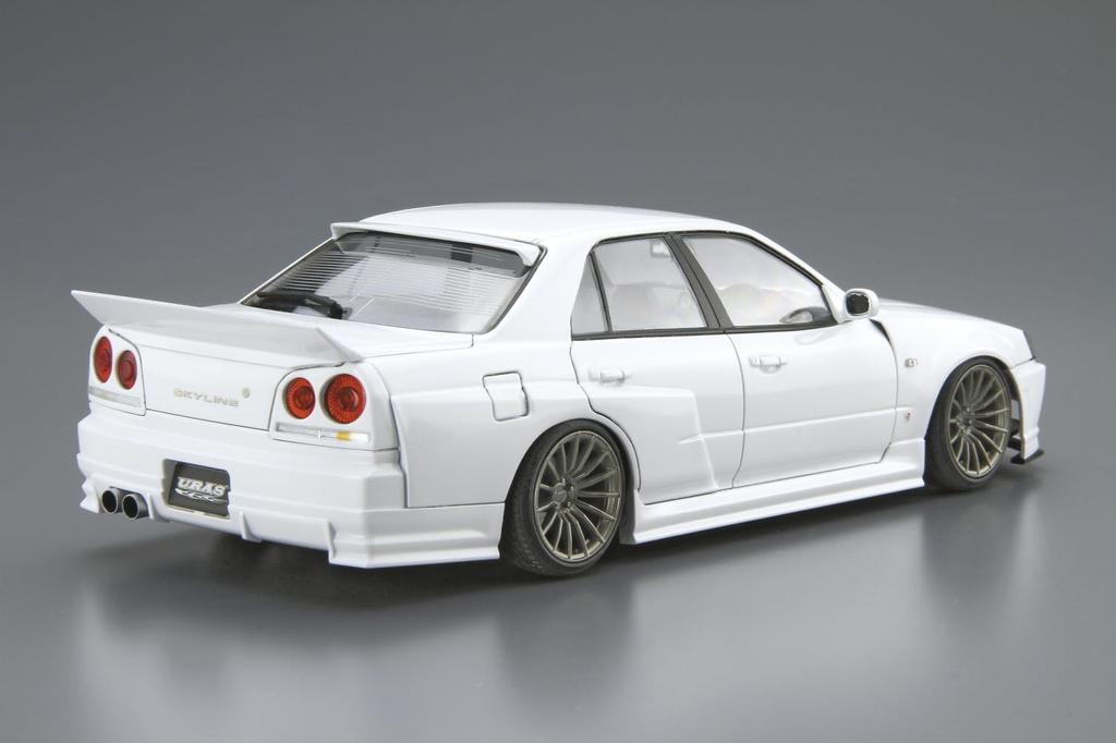 AOSHIMA The Tuned Car Series Nissan URAS ER34 Skyline 2001 Plastic Model 1/24 No.04 TYPE-R