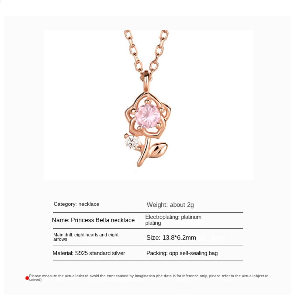 Romantic 3D Flower Choker Exquisite Clavicle Chain Lovely Pink Rose Necklace Dating