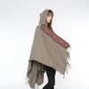 Autumn and Winter Style Imitation Cashmere Scarf, Women's Retro Fringed Embroidered Hat, Thickened Shawl, Cape
