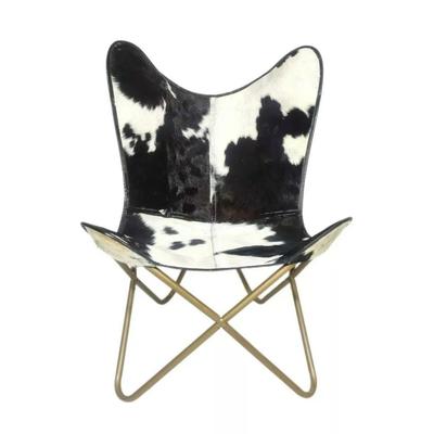 Новое винтажное кожаное кресло-бабочка из коровьей кожи, раскладное кресло-бабочка с подлокотниками