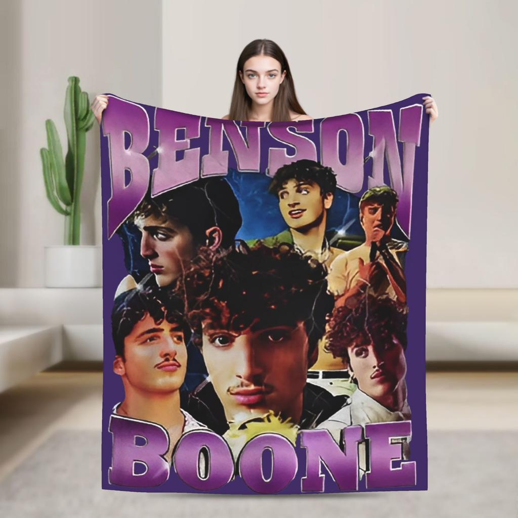 Benson Boone Tour Blankets Flannel Novelty Warm Throw Blanket for Bed Sofa Textile Decor