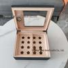 Elegant Double-Layer Wooden Cigar Humidor with Flip-Top