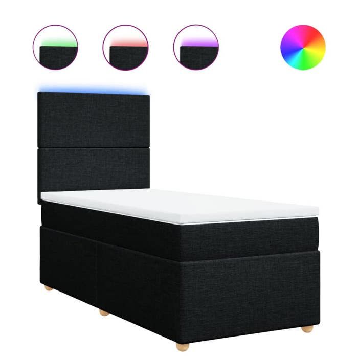 Maison Exclusive - Sommier à lattes de lit avec matelas Noir 100x200 cm Tissu