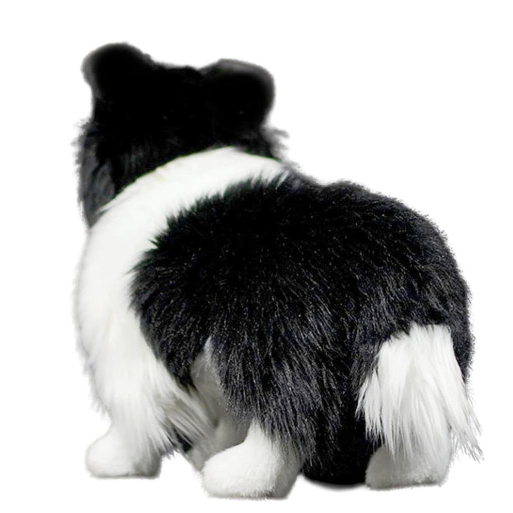 Lilizzhoumax Border Collie Stuffed Realistic Dog Plush Super Soft Plush Toy for Home Decor 11 Medium Animal, Toy, Girls, Kids, (Black & White, Inch),