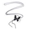 Silver Butterfly Chain Choker Zinc Zinc Alloy Butterfly Clavicle Chain Black Butterfly Necklace  Lady/Girls