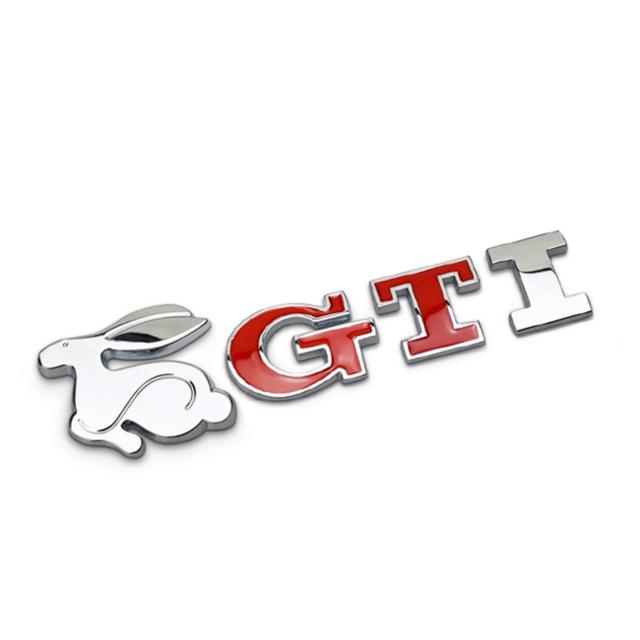 For VW Volkswagen Jetta MK5 Golf 3D Metal Car Sticker Rabbit Badge Decal Accessories For Volkswagen GTI R-Line R Polo T5 Golf Pa