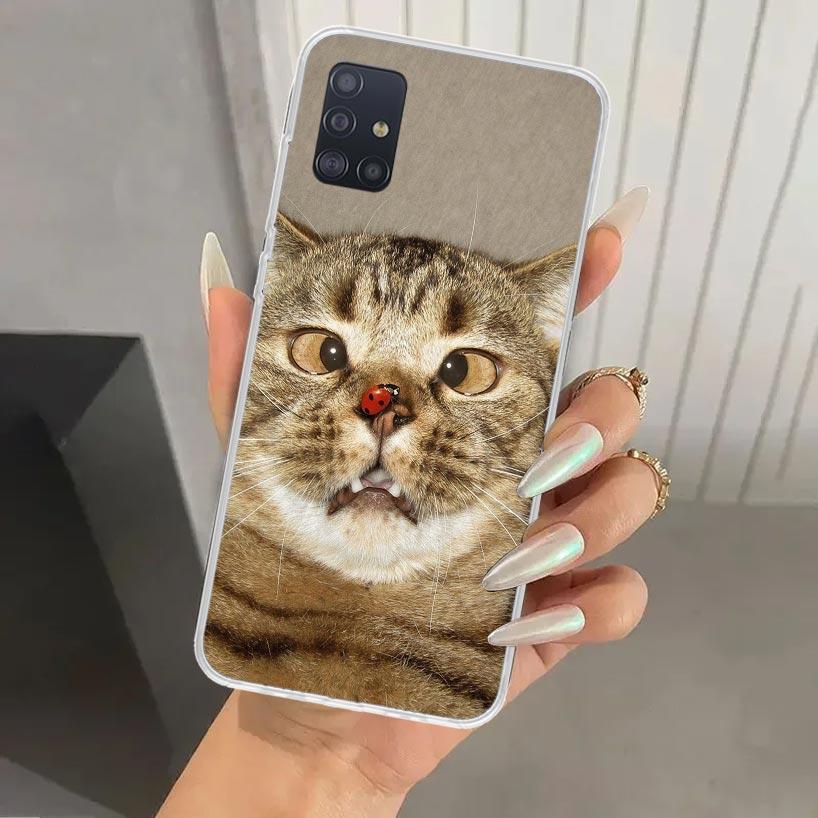 Забавный чехол для телефона с мемами про кошек для Samsung Galaxy A52 A32 A22 A12 A02S A50S A30S A10S Note 20 Ultra 10 Plus S10 A31 A20 A71 A72