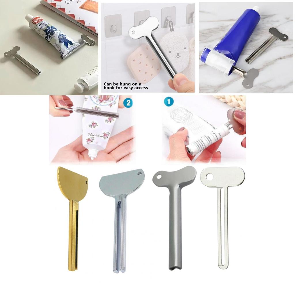 Ключ-выдавливатель для зубной пасты из нержавеющей стали, металлический пресс, инструмент для красоты