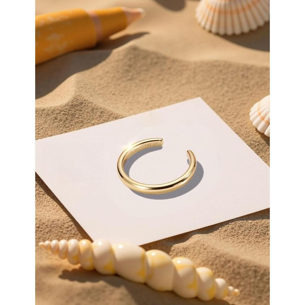 Bobisty 1/3Pcs 14K Gold-plated Toe Rings for Women Non Tarnish Adjustable Flower CZ Dainty Toe Ring Summer Beach Foot Jewelry