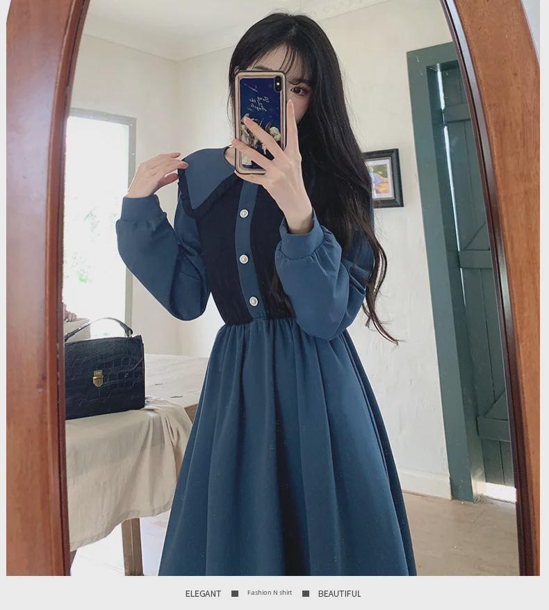 Платье контрастного цвета в стиле ретро 2024 года: Стройное, удобное, элегантное длинное платье для женщин.